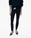 Mango Crop Skinny Pants In Dark Navy