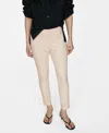 Mango Crop Skinny Trousers Ecru In Ecru