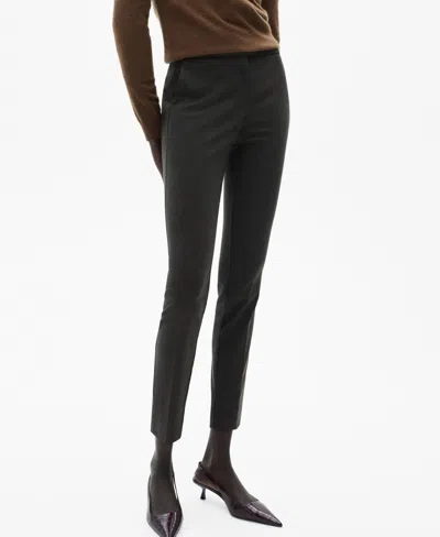 Mango Women's Crop Skinny Pants In Gray