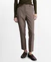 Mango Crop Skinny Pants In Maroon