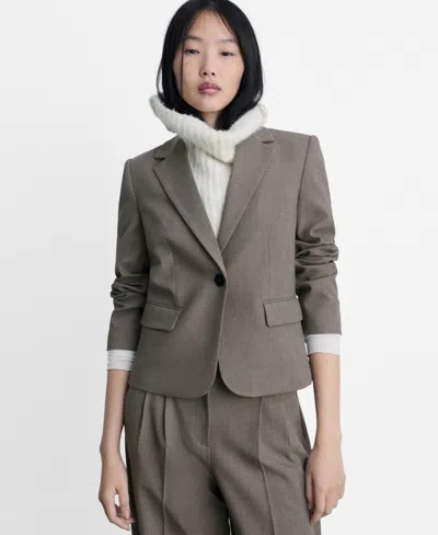 Mango Women's Crop Suit Blazer