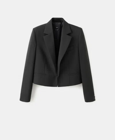 Mango Women's Crop Suit Blazer In Black