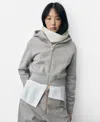 Mango Women's Cropped Hoodie Sweatshirt In Gray