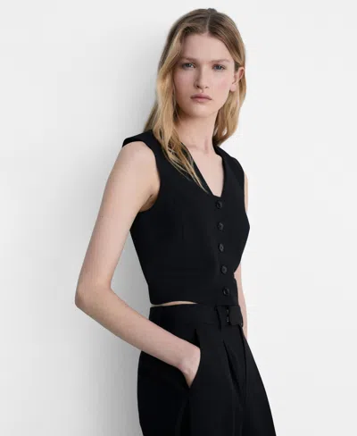 Mango Women's Cropped Suit Vest In Black