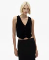 Mango Suit Waistcoat With Buttons Black In Black