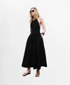 Mango Halter Dress With Crossed Back Black In Black