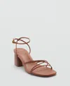 Mango Ankle Strap Sandal In Leather