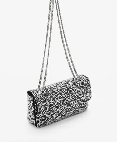 Mango Women's Crystal Flap Bag In Black