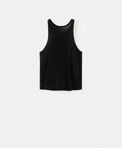 MANGO WOMEN'S CRYSTAL HALTER TOP