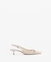Mango Crystal Sling Back Shoes Beige In Beige