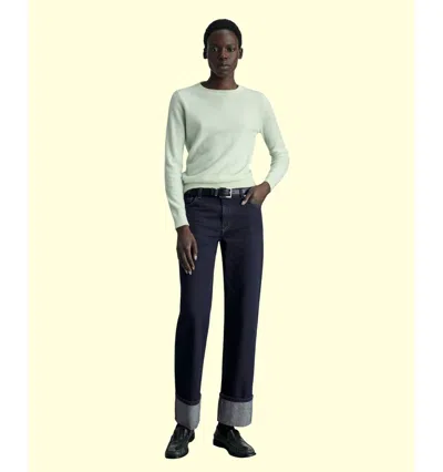 Mango Women's Cuffs Detail Rinse Wash Jeans In Open Blue