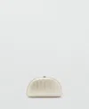 Mango Oval Frame Clutch In Blue