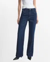 Mango Women's Danila High-waisted Wide-leg Jeans In Blue