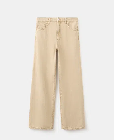 Mango Women's Danila High-waisted Wide Leg Jeans In Neutral