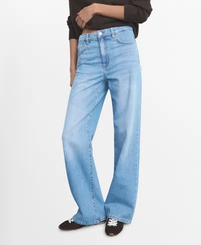 Mango Women's Danila High-waisted Wide-leg Jeans In Blue