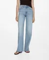 Mango Danila Wide Leg Jeans In Medium Blue