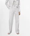 Mango Raw Hem High Waist Wide Leg Jeans In White