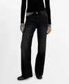 Mango Women's Danila Wide Leg High-rise Jeans In Black Denim