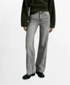 Mango Women's Danila Wide Leg High-rise Jeans In Denim Gray