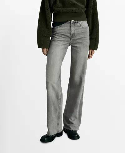 Mango Women's Danila Wide Leg High-rise Jeans In Denim Gray