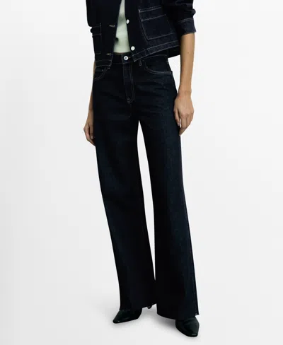 Mango Women's Danila Wide Leg High-rise Jeans In Open Blue