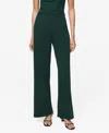 Mango Dart Palazzo Pants In Green
