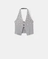 Mango Fitted Top With Decorative Buttons In Gray