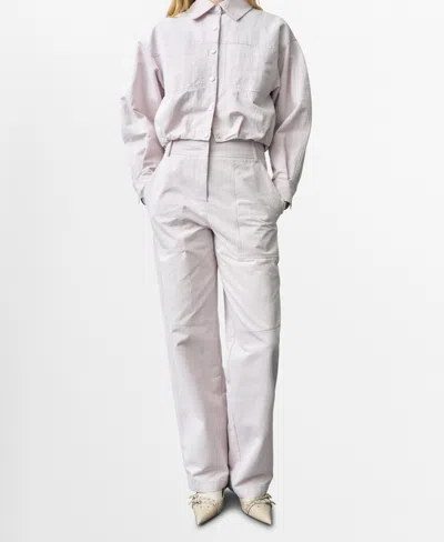Mango Women's Decorative Seams Wide Leg Pants In Lilac