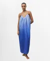 Mango Chemise De Nuit En Ramie Effet Dégradé Bleu - Femme - L -  In Blue