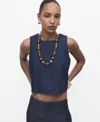 Mango Women's Denim Crop Top In Blue