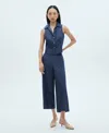 Mango Denim-effect Culotte Pants In Blue