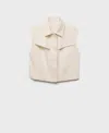 Mango Women's Denim-effect Vest In Sand