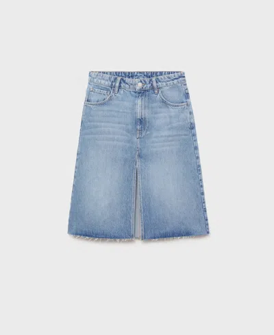 Mango Women's Denim Midi Skirt