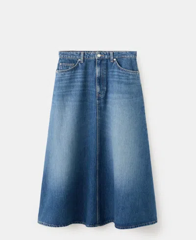 Mango Women's Denim Midi Skirt In Blue
