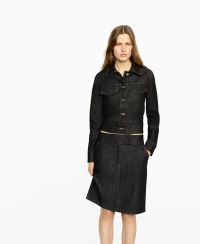 Mango Women's Denim Midi-skirts In Black