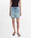 Mango Short Denim Skirt Medium Blue In Blue