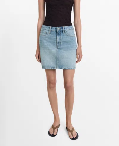 Mango Women's Denim Short Skirt In Blue