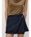 Mango Faux Wrap Denim Skort