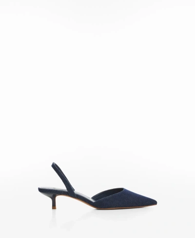 Mango Women's Denim Sling Back Shoes In Dark Blue