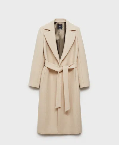MANGO WOMEN'S DETACHABLE COLLAR MANTECO WOOL COAT