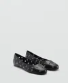 Mango Die-cut Ballerinas Black In Black