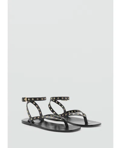 Mango Women's Die-cut Straps Leather Sandals