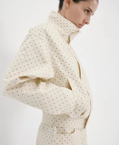 MANGO WOMEN'S DOTS BOMBER JACKET