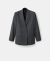 Mango Women's Double-breasted Check Suit Jacket In Gray