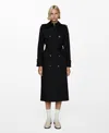 Mango Double-breasted Cotton Trench Coat Black In Black