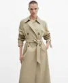 MANGO WOMEN'S DOUBLE-BREASTED COTTON TRENCH COAT