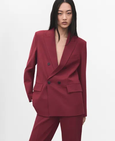 MANGO WOMEN'S DOUBLE-BREASTED SUIT BLAZER