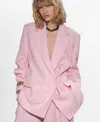 Mango Women's Double-breasted Suit Blazer In Pink