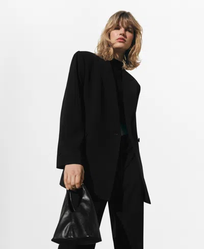 Mango Women's Double-breasted Suit Jacket In Black