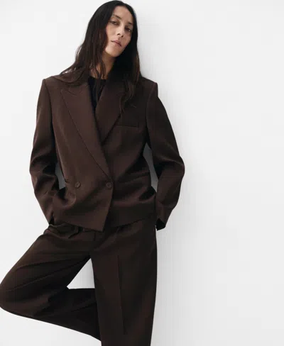 MANGO WOMEN'S DOUBLE-BREASTED SUIT JACKET